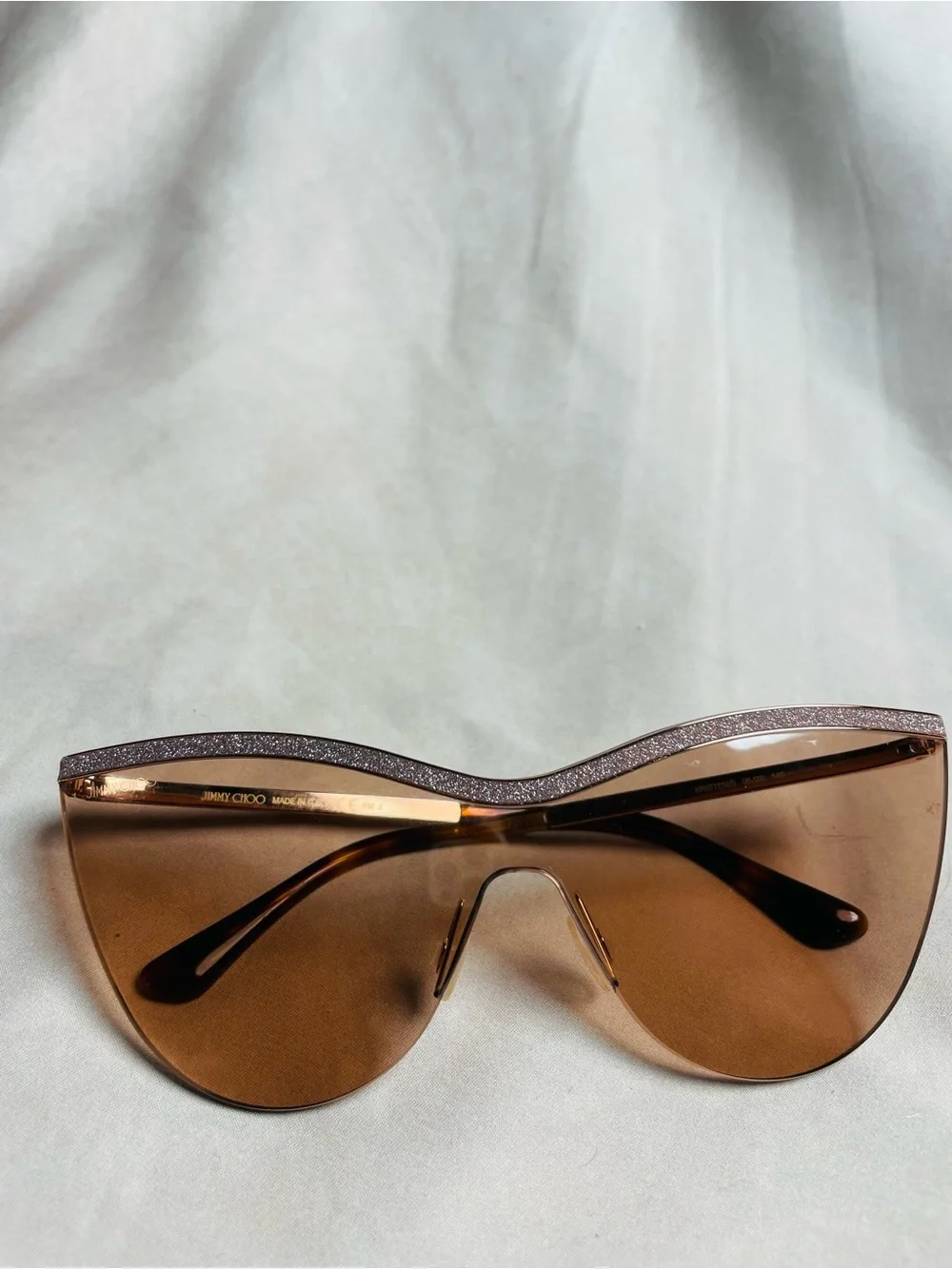 Jimmy Choo Kristen/S 006J/HA Shield Sunglasses – Rose Gold Glitter